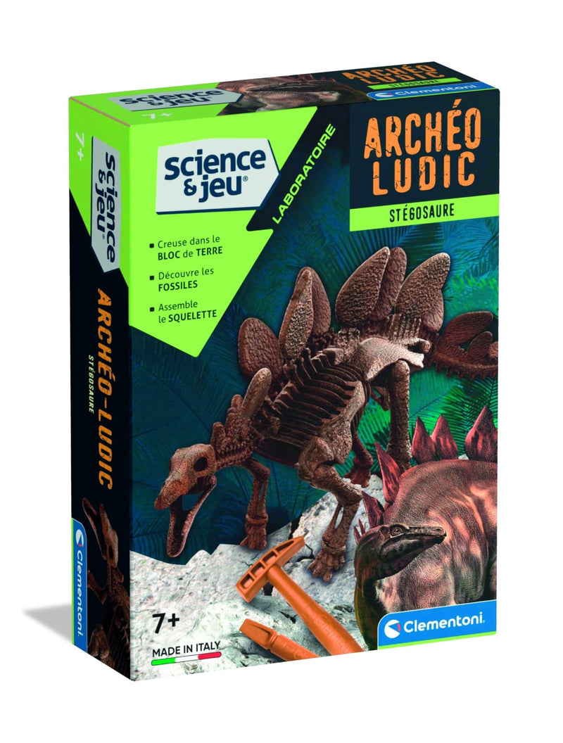 Clementoni - SCIENCE & JEU: ARCHÉO - LUDIC - STÉGOSAURE Toys & Games
