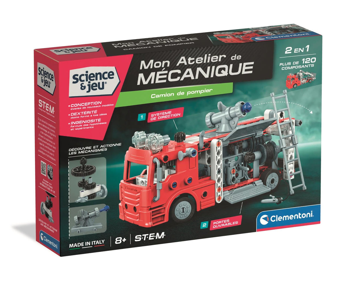 Clementoni - SCIENCE & JEU: ATELIER MÉCANIQUE - CAMION DE POMPIER ...