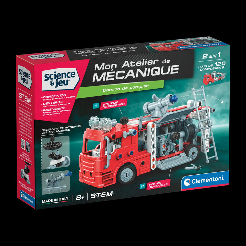 Clementoni - SCIENCE & JEU: ATELIER MÉCANIQUE - CAMION DE POMPIER Games & Toys