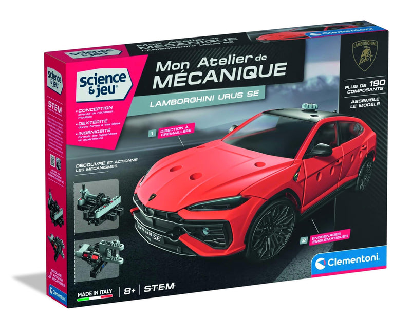 Clementoni - SCIENCE & JEU: ATELIER MÉCANIQUE - LAMBORGHINI URUS Toys & Games
