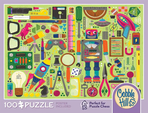 Cobble Hill - 100 Piece Jigsaw Puzzle - Nerdy Junk Drawer Toys & Games