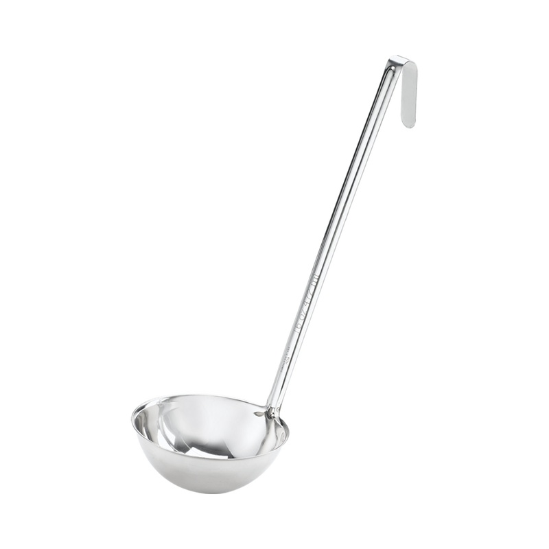 Browne - Conventional Ladle - Two-Piece - 3 oz / 89 mL - 10" / 25.4 cm - Heavy Gauge - Stainless Steel