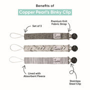 Copper Pearl - 3 - Pack Binky Clips Baby & Toddler Wizarding World