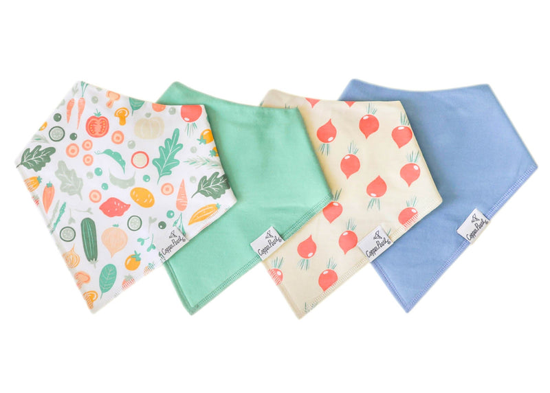 Copper Pearl - 4 - Pack Baby Bandana Bibs Baby & Toddler Adventure Veggies