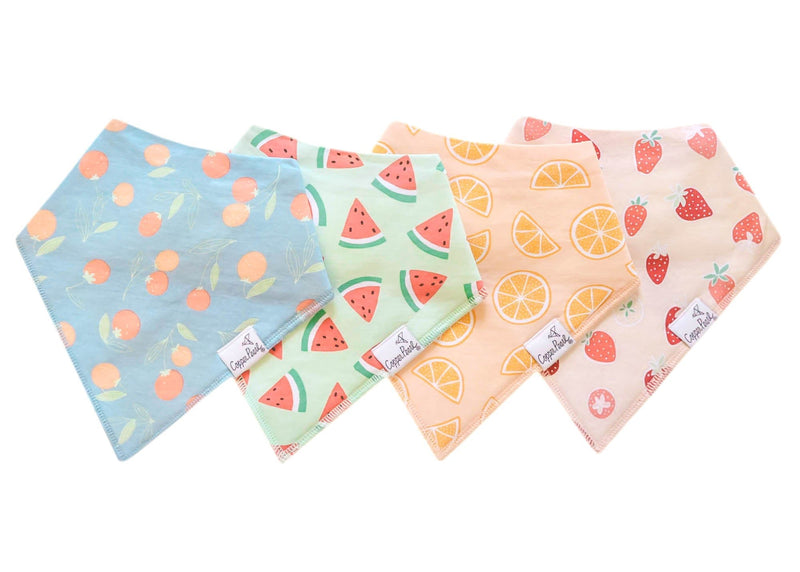 Copper Pearl - 4 - Pack Baby Bandana Bibs Baby & Toddler Floral Clementine