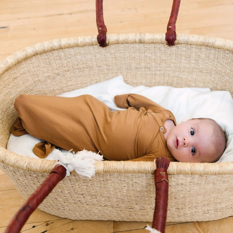 Copper Pearl - Knotted Gown - Newborn Sleepers Baby & Toddler Camel