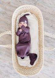 Copper Pearl - Knotted Gown - Newborn Sleepers Baby & Toddler Plum