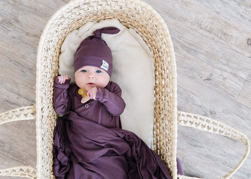Copper Pearl - Knotted Gown - Newborn Sleepers Baby & Toddler Plum