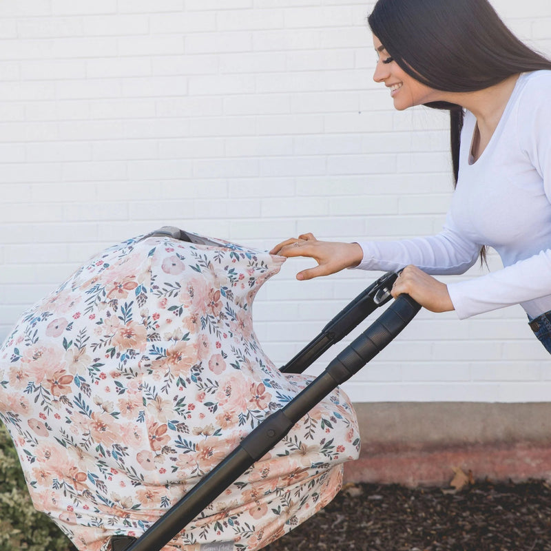 Copper Pearl - Multi Use Cover - Car Seat Cover Canopy and Nursing Cover Stretchy Baby & Toddler Autumn