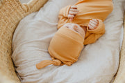 Copper Pearl - Ribbed Top Knot Hat Apparel & Accessories Rosewood