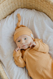 Copper Pearl - Ribbed Top Knot Hat Apparel & Accessories Rosewood