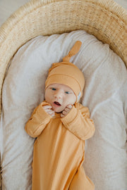 Copper Pearl - Ribbed Top Knot Hat Apparel & Accessories Rosewood