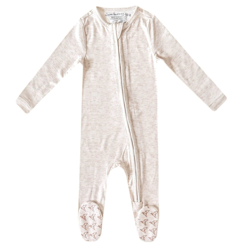 Copper Pearl - Zip - up Footie Pajama Mother & Baby Oat
