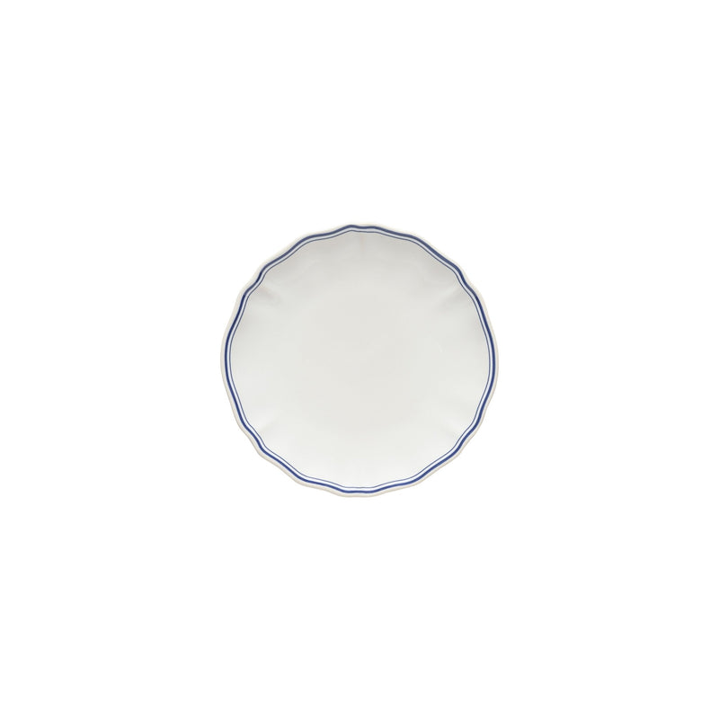 Costa Nova - Vila White - Blue Filet Appetizer / Bread Plate | 7 in Home & Kitchen