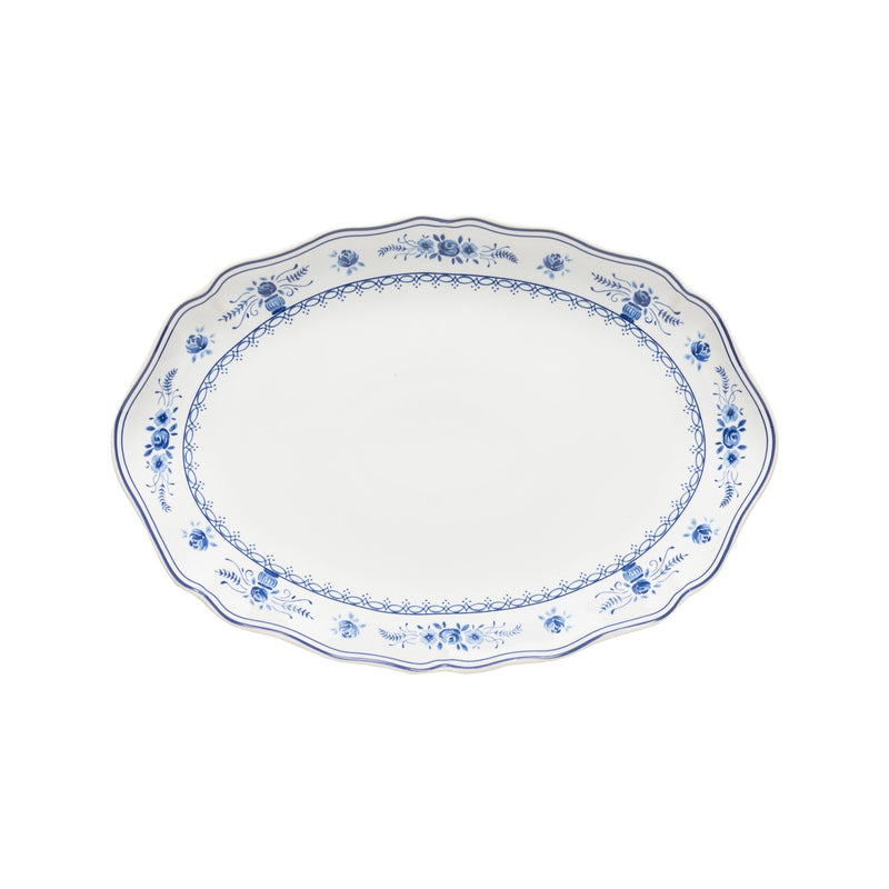 Costa Nova - Vila White - Blue Oval Platter Medium Home & Kitchen