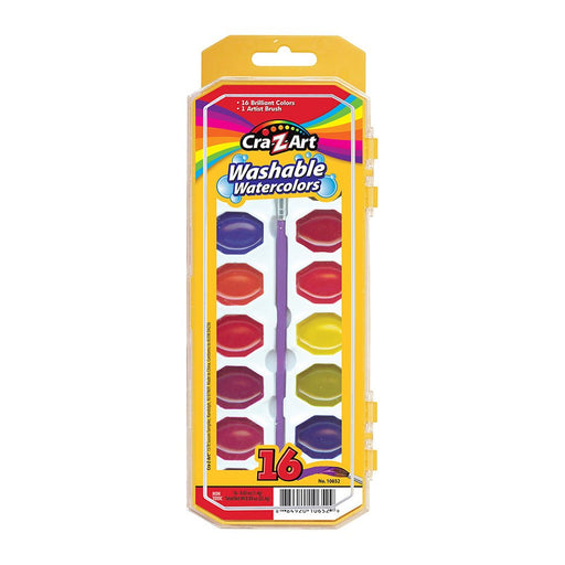 Cra - Z - Art - 16ct Washable Watercolors w/ Brush, peggable tray Arts & Entertainment
