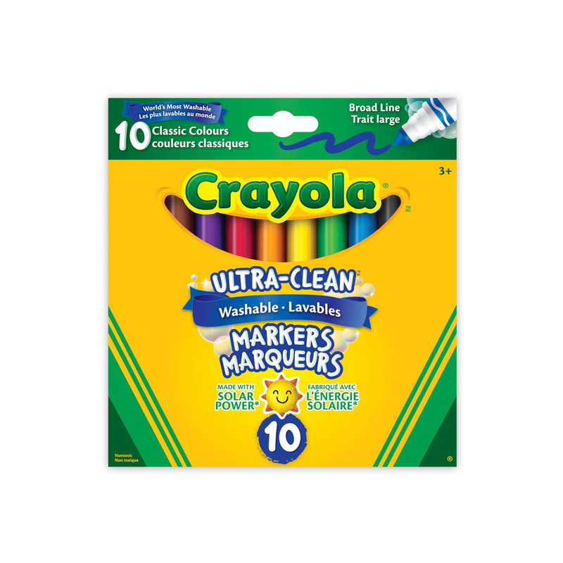 Crayola - 10 ULTRA - CLEAN WASH MARKERS, CLASSIC Office Supplies