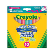 Crayola - 10 WASH. ULTRA CLEAN BROAD LINE TROPICAL Arts & Crafts