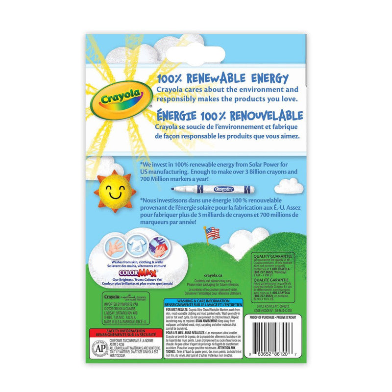 Crayola - 12 WASHABLE FINE LINE, BOLD Arts & Crafts