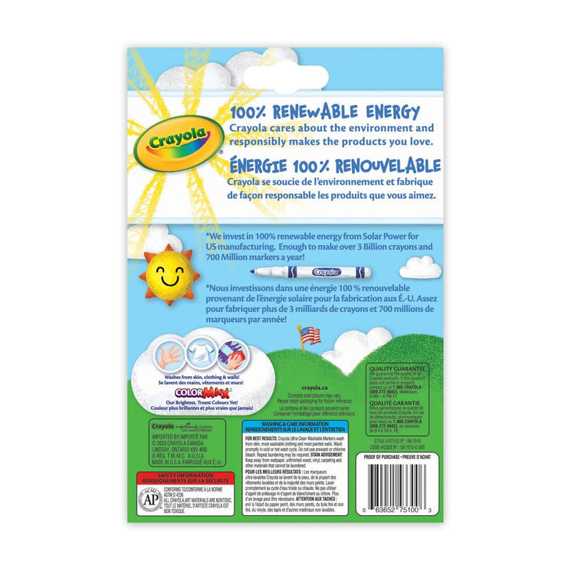 Crayola - 12 WASHABLE FINE LINE, CLASSIC COLOURS Arts & Crafts