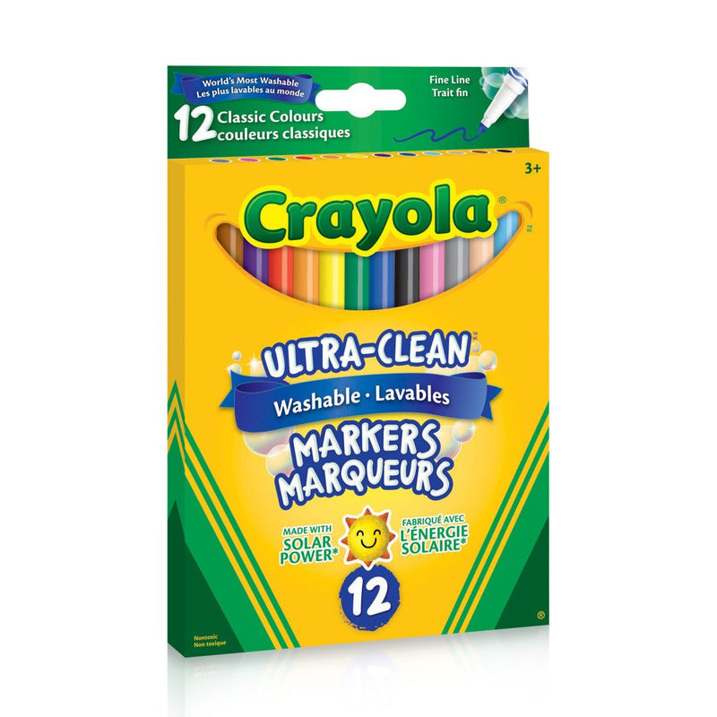 Crayola - 12 WASHABLE FINE LINE, CLASSIC COLOURS Arts & Crafts
