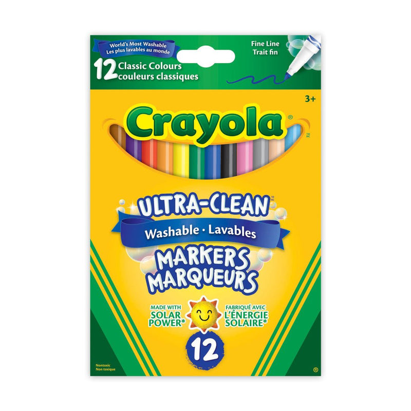 Crayola - 12 WASHABLE FINE LINE, CLASSIC COLOURS Arts & Crafts