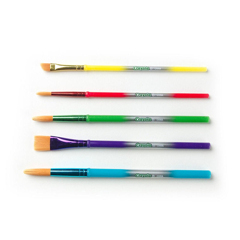 Crayola - 5 ASSORTED PREMIUM PAINT BRUSHES Arts & Crafts