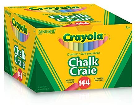 Crayola - Dustless Coloured Chalk, 144 Count Office Supplies