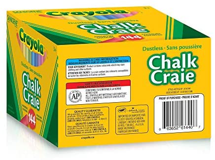 Crayola - Dustless Coloured Chalk, 144 Count Office Supplies