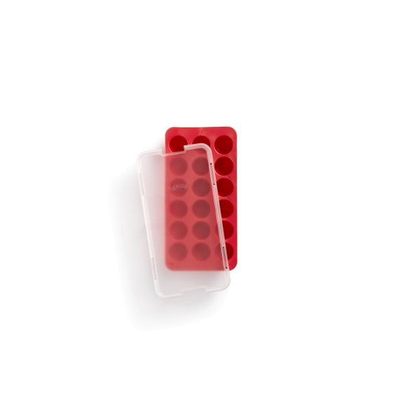 Lékué - Round Ice Cube Tray with Lid, Red