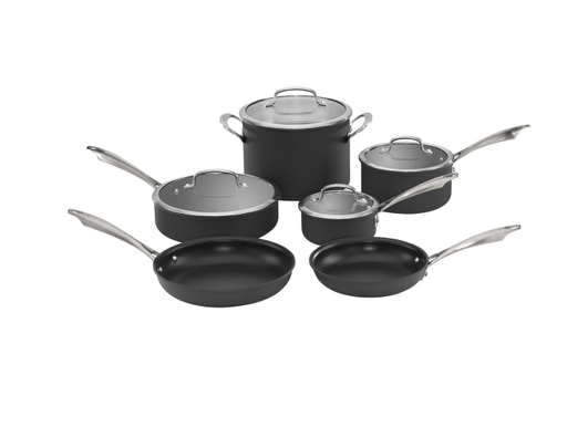 Cuisinart - 10Pc Dishwasher Safe Hard Anodized Cookware Set Home & Kitchen