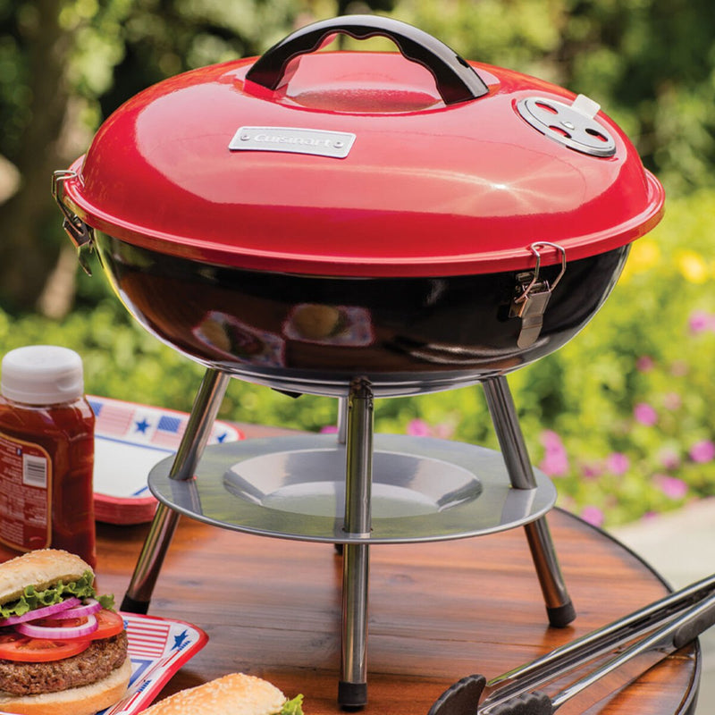 Cuisinart - 14" PORTABLE CHARCOAL GRILL RED Home & Kitchen