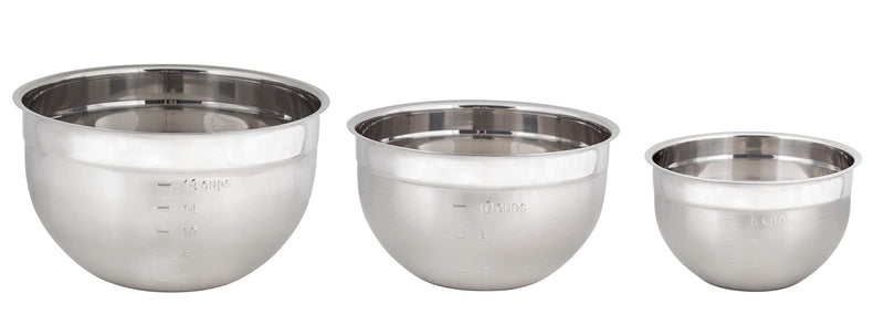Cuisipro - Mixing Bowl Set 3pc/Set 1,5, 3, 5qt/1.4, 2.8, 4.7L SS Home & Kitchen