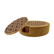 Cuisivin Corky geometric round cork coasters with holder