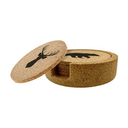 Cuisivin Corky Muskoka round cork coasters with holder