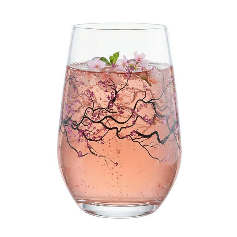 Cuisivin Cherry Blossom stemless glass filled