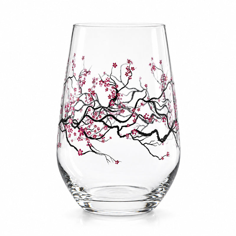 Cuisivin Cherry Blossom stemless glass on white