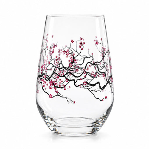 Cuisivin Cherry Blossom stemless glass on white