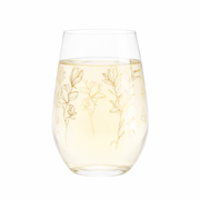 Cuisivin Golden Floral stemless glass filled