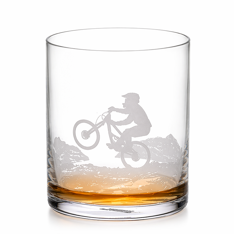 Cuisivin Mountain Biker whisky glass filled