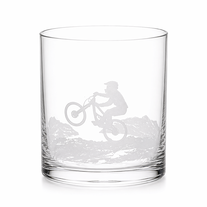 Cuisivin Mountain Biker whisky glass on white