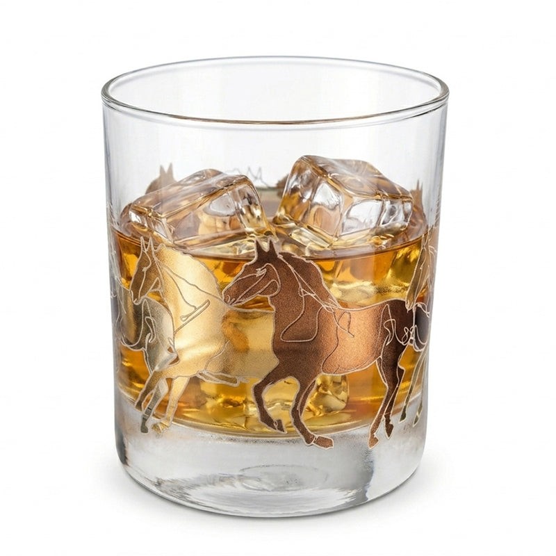 Cuisivin Stallions line art rock glasses filled