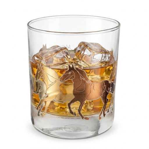 Cuisivin Stallions line art rock glasses filled
