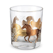 Cuisivin Stallions line art rock glass on white