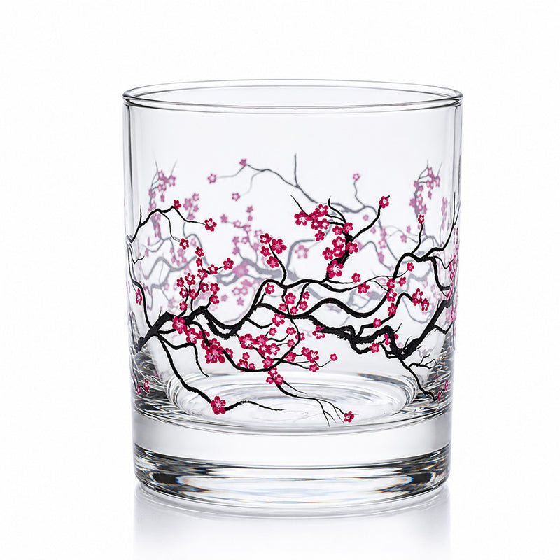 Cuisivin Cherry Blossom rock glass on white