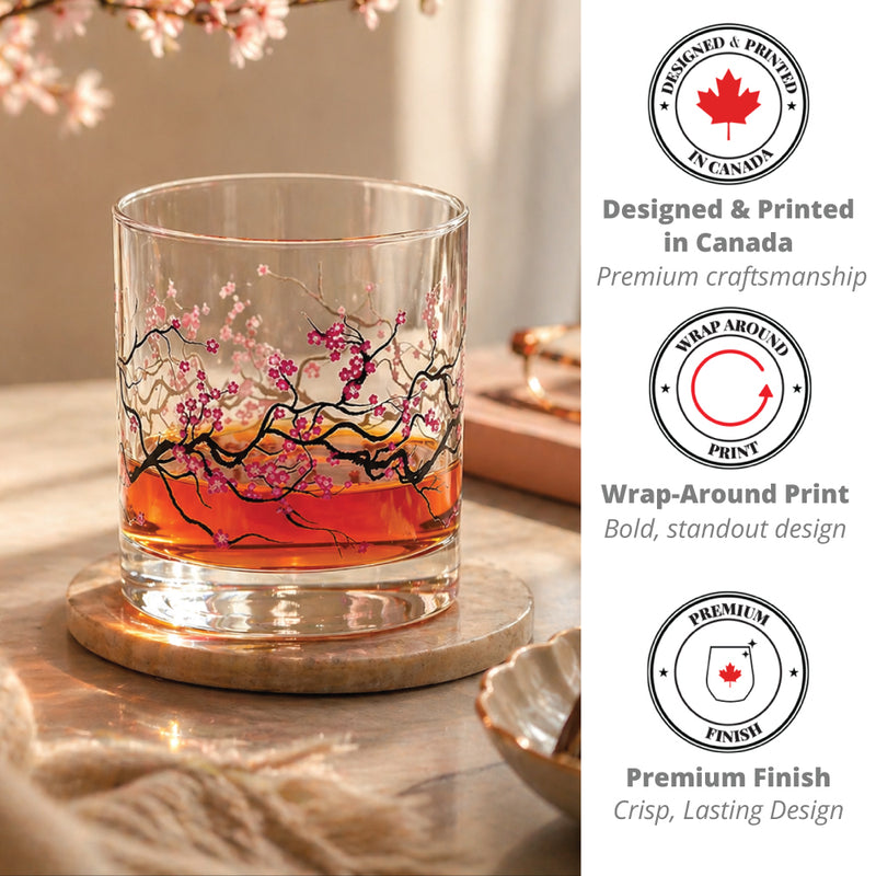 Cuisivin Cherry Blossom rock glass details