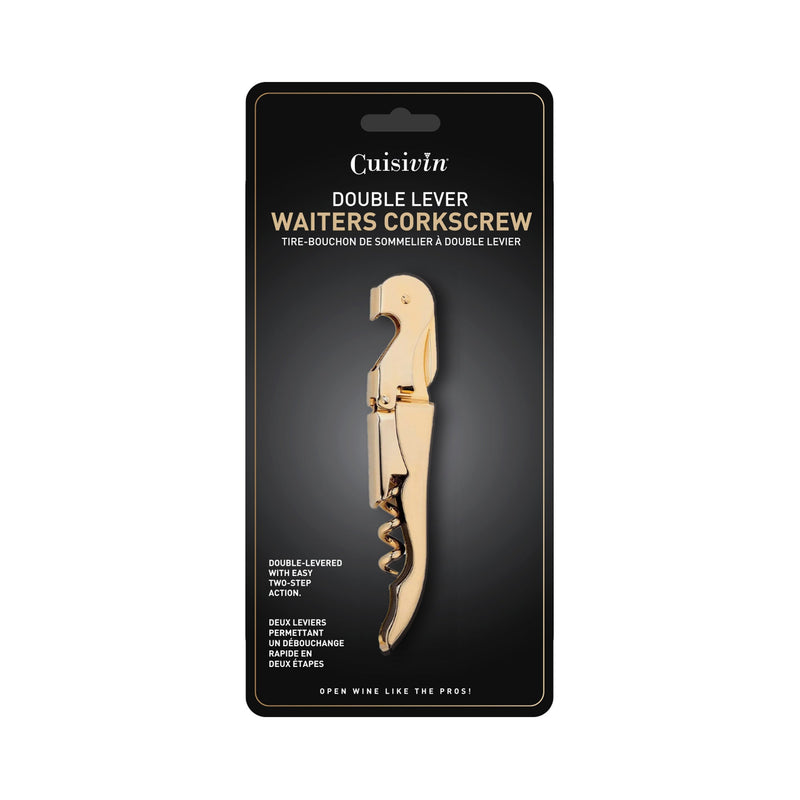Cuisivin - Double Lever Waiter's Corkscrew - Gold - carded Home & Kitchen