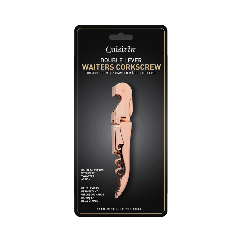 Cuisivin - Double Lever Waiter's Corkscrew - Rose Gold - carded Home & Kitchen