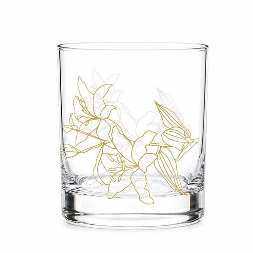 Cuisivin Flora Fox line art rock glass on white