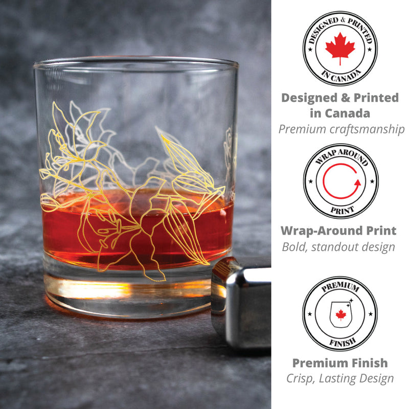 Cuisivin Flora Fox line art rock glass details